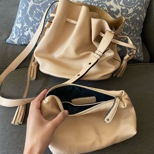 Free People Blush nude bucket bag